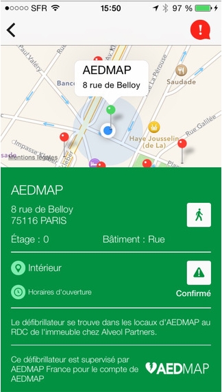Staying Alive : Trouver un défibrillateur autour de soi